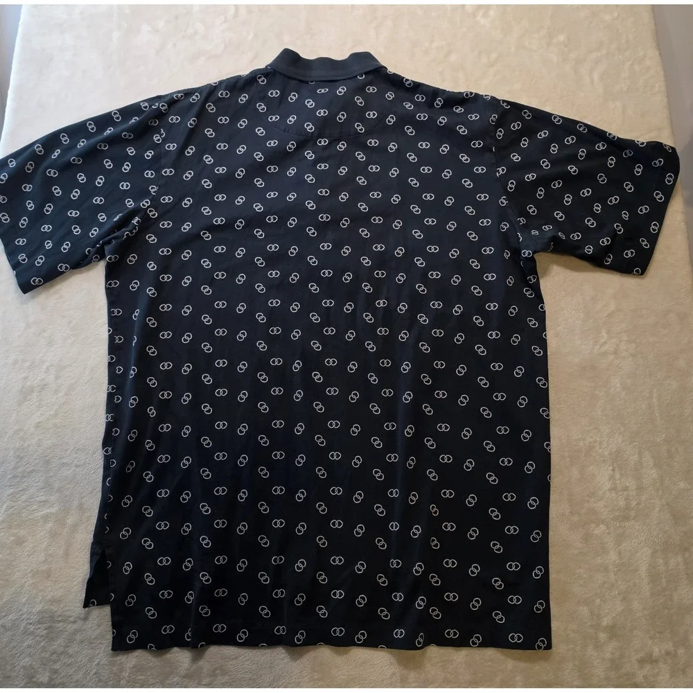 Polo Golf Ralph Lauren All Over Print Golf‎ Black Shirt XL
